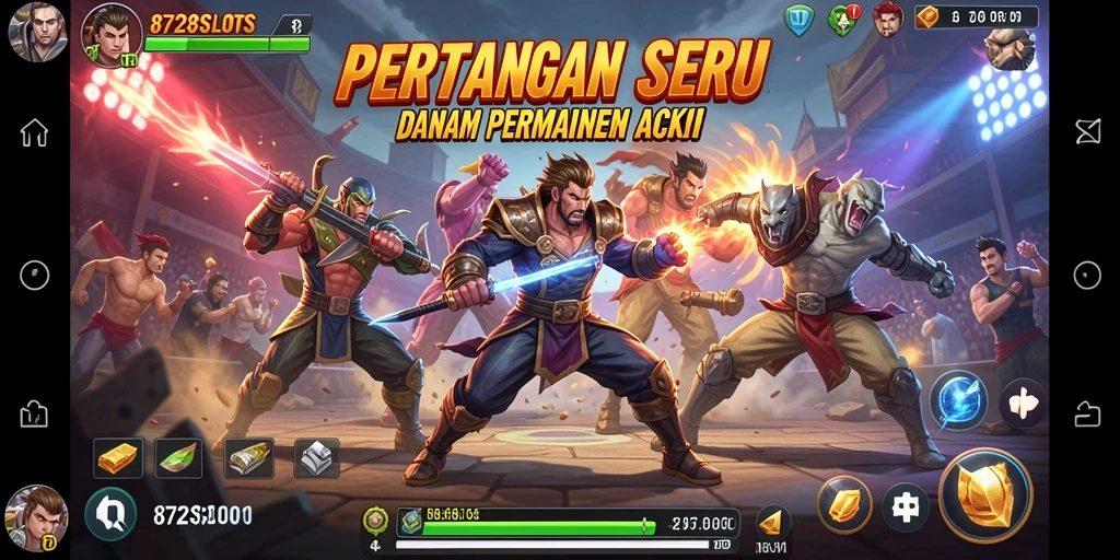 Tampilan gameplay menegangkan dalam 8728SLOTS dengan aksi seru.