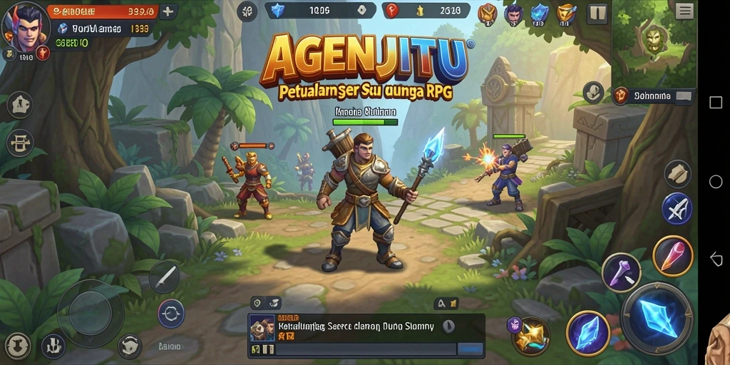 Screenshot permainan AGENJITU menunjukkan aksi bertempur yang mendebarkan.