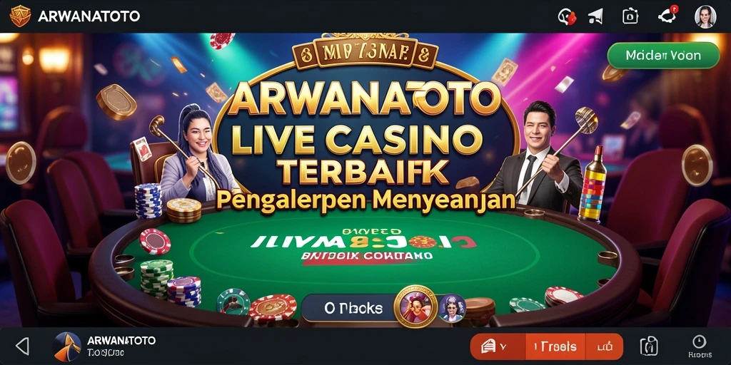 Tampilan menarik dari gameplay Live Casino ARWANATOTO yang seru.