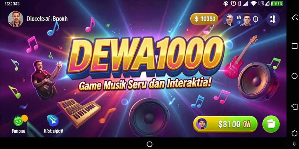 Gameplay seru DEWA1000 dengan berbagai tantangan musik.
