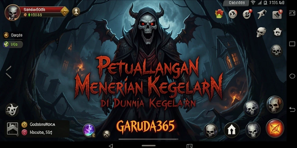 Tampilan gameplay <strong>GARUDA365</strong> yang menakutkan dan penuh misteri.