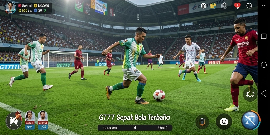 Gameplay GT777 dengan aksi sepak bola yang mendebarkan.