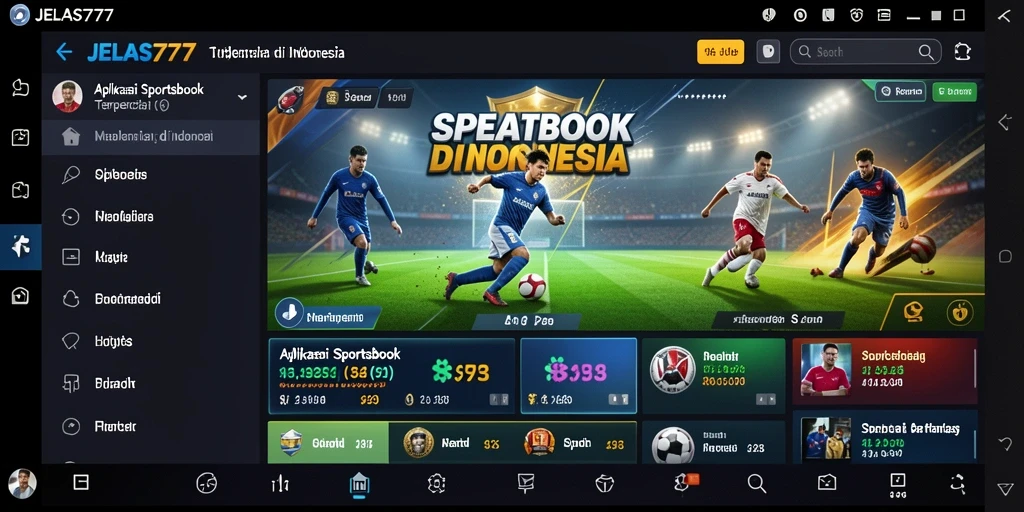 Tampilan antarmuka menarik dari aplikasi JELAS777 saat bermain taruhan olahraga.