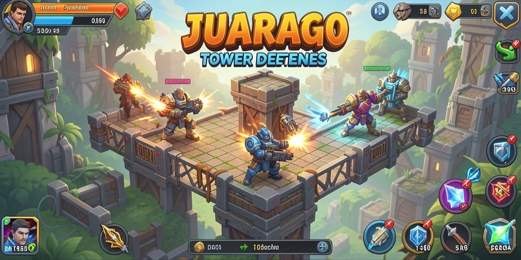 Tampilan gameplay JUARAGO yang mendebarkan dalam Tower Defense.