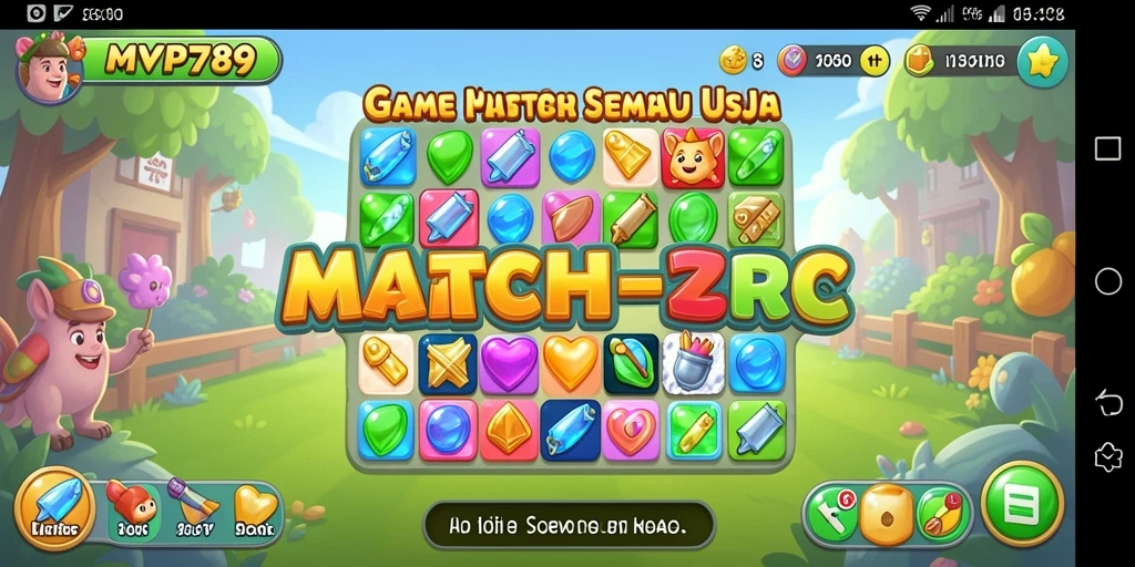 Tampilan gameplay MVP789 dengan permata berwarna-warni yang menawan.