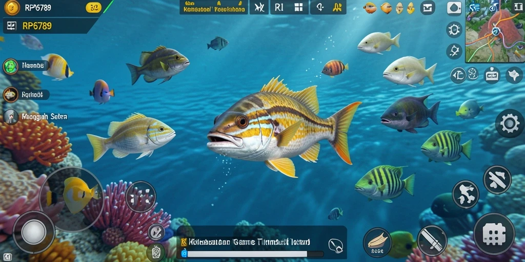 Tampilan gameplay seru RP6789 saat memburu ikan.