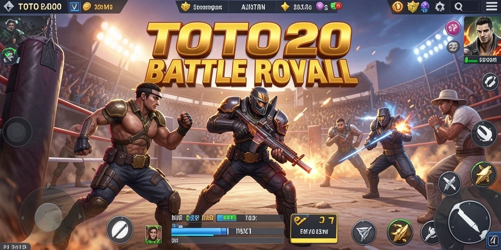 Screenshot TOTO20 menampilkan aksi seru dalam arena Battle Royale.