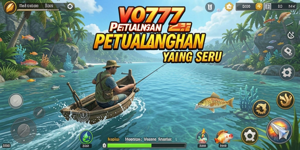 Tampilan gameplay VO777 yang menarik saat memancing di laut.